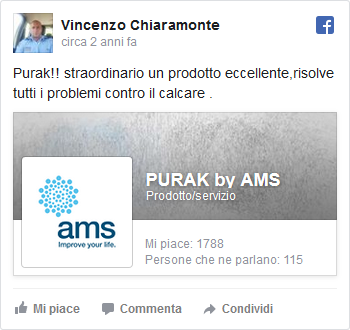 Purak!! straordinario un prodotto eccellente,risolve tutti i problemi contro il calcare . Pubblicato da Vincenzo Chiaramonte su Martedì 9 maggio 2017