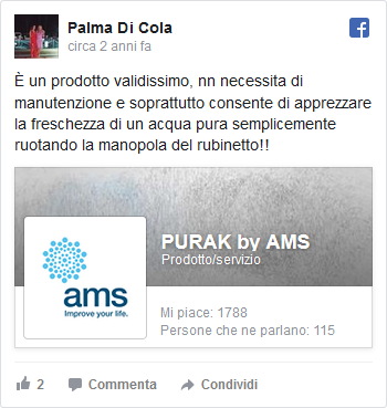 È un prodotto validissimo, nn necessita di manutenzione e soprattutto consente di apprezzare la freschezza di un acqua pura semplicemente ruotando la manopola del rubinetto!! Pubblicato da Palma Di Cola su Lunedì 8 maggio 2017